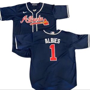 Ozzie Albies Road Blue Atlanta Braves Jersey